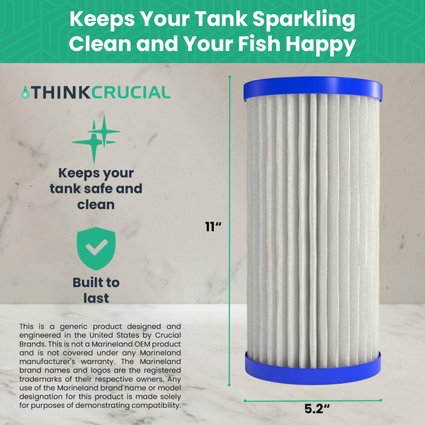 Think Crucial Replacement Micron Cartridge Filter compatible with Marineland PA0140 (1 pack)