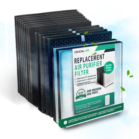 Replacement Filter Set Compatible with Air Doctor AD5000 and AD5500 Air Purifiers – Includes 2 Particle Filters 4 Carbon plus 8 Pre Filters, 14 Piece Third-Party Filter Kit for Home or Office Use