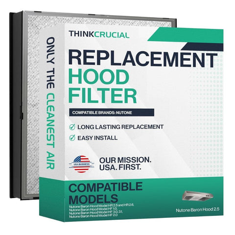 Think Crucial Replacement Hood Filters Compatible With Nutone Part #ACCGSFHP2, 1-Year Supply Style Pre Filter Kit Parts -Models: HF 1.0, HF 2.0, HF 3.0, HF 3.1, HR 2.5 and HR 2.6 (1 Pack)