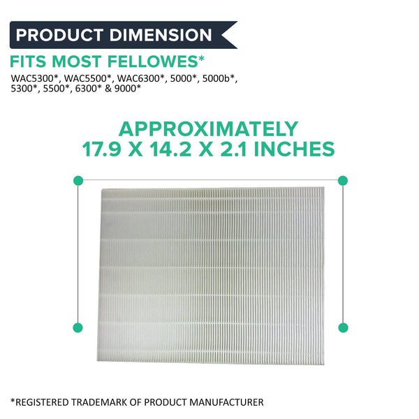 Crucial Vacuum Replacements for Fellowes HEPA Style Air Purifier Filter & 4 Carbon Filters Fit AP-300PH Air Purifier, Compatible With Part # HF-300