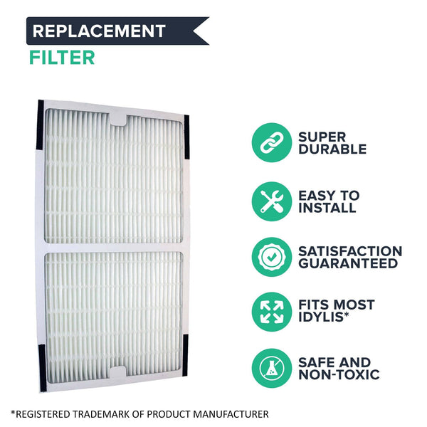 Crucial Air Replacement Filter Compatible with Idylis C Filter Air Purifier Parts 1.4” x 6.7” x 11.8” Pair with Hepa Style Filters Part IAP-10-200, IAP-10-280