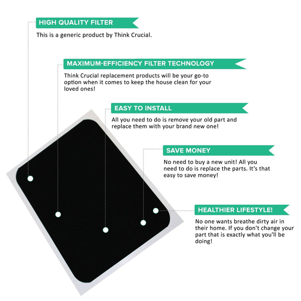 Replacement Air Purifier Filter Compatible with Hunter® Brand Filter Part # 30920, Models 30050, 30055, 30065, 37065, 30075, 30080, 30177