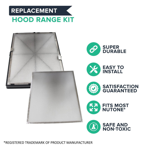Think Crucial Replacement Hood Filters Compatible With Nutone Part #ACCGSFHP2, 1-Year Supply HEPA Style Pre Filter Kit Parts -Models: HF 1.0, HF 2.0, HF 3.0, HF 3.1, HR 2.5 and HR 2.6 (1 Pack)