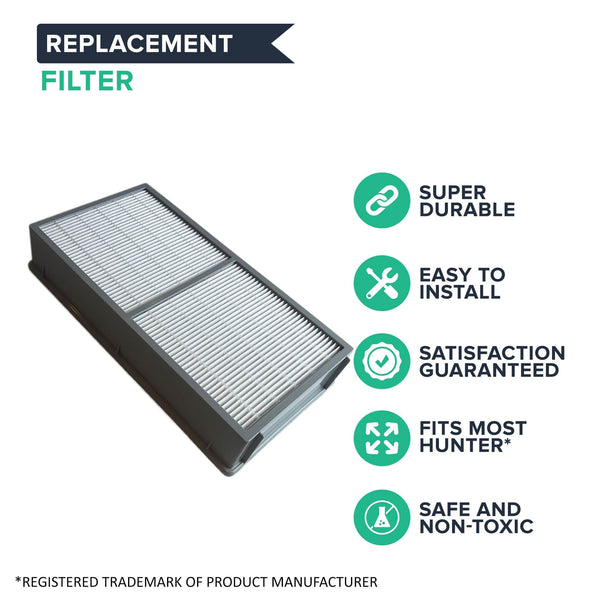 Replacement Air Purifier Filter Compatible with Hunter® Brand Filter Part # 30962, Models 30729, 30730, 30763, 36730