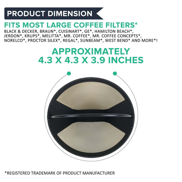 Repl. Cuisinart 4 Gold Tone Coffee Filters For CHW 12 GTF4 2PK