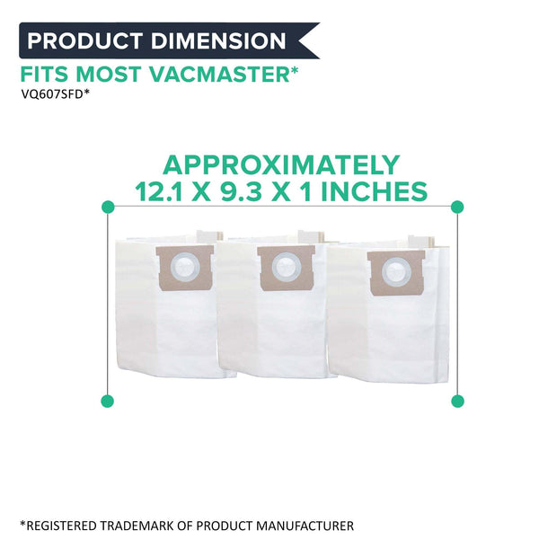 Replacement Bags, Fits Vacmaster 5-6 Gallon Wet & Dry Vacs, Compatible with Part VDBS