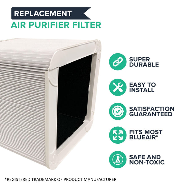 Crucial Air Particle and Carbon Filter Replacement Part Compatible With Blueair Blue Pure Air Purifier Model 211+, Foldable, Bulk