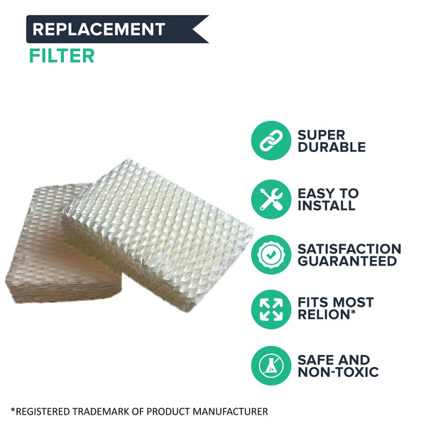 6pk Replacement Wick Filters, Fits ReliOn RCM832, RCM 832N, & DH-830 Humidifiers, Compatible with Part WF813