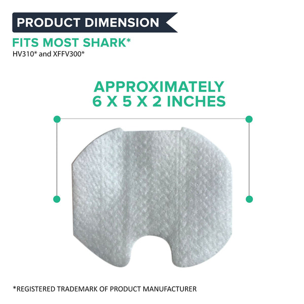 Replacement Foam & Felt Filter Kit, Fits Shark Rocket Vacuums, Compatible with Part XFFV300 & 1080FTV320