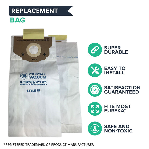 18pk Replacement Paper Vacuum Bags, Fits Eureka RR, Compatible with Part 61115-12, 61115, 61115A, 61115B, 61115C & 63295A