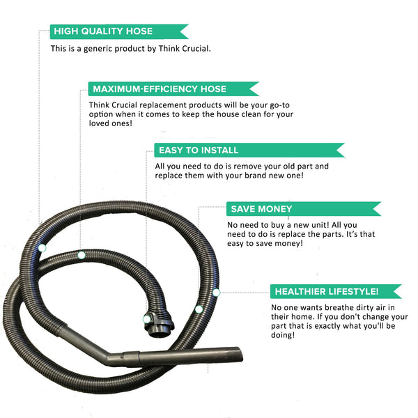 Think Crucial Replacement - Vacuum Cleaner Hose Part Compatible With Eureka Mighty Mite Hose - 13 x 10.5 x 3 - Vacuum Tube Hose Fits Models 3670 3672 3673 3674 3676 3682 Series, Part 60289-1 (1 Pack)