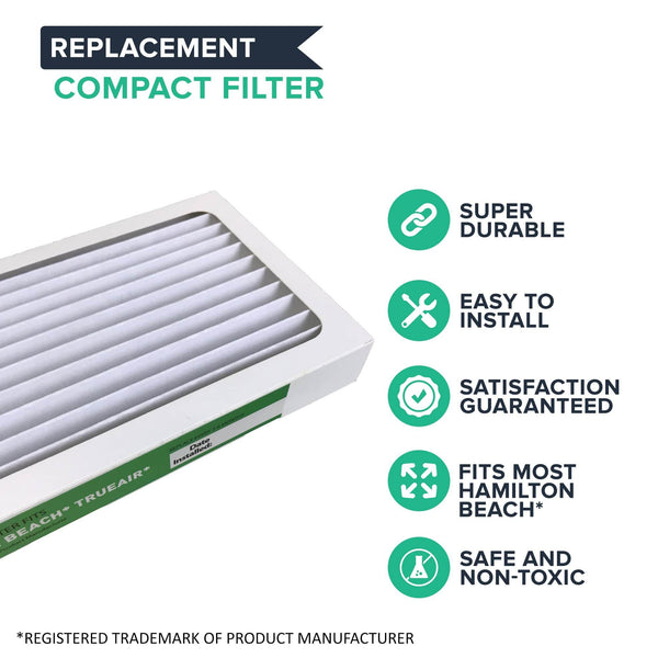 Crucial Air Filter Replacement Parts Compatible With Hamilton Beach True Air Part # 990051000 - Fits Vacuum Models 04383, 04384, 04385 - HEPA Style Filters Capture Mites, Pollen, Household Dust