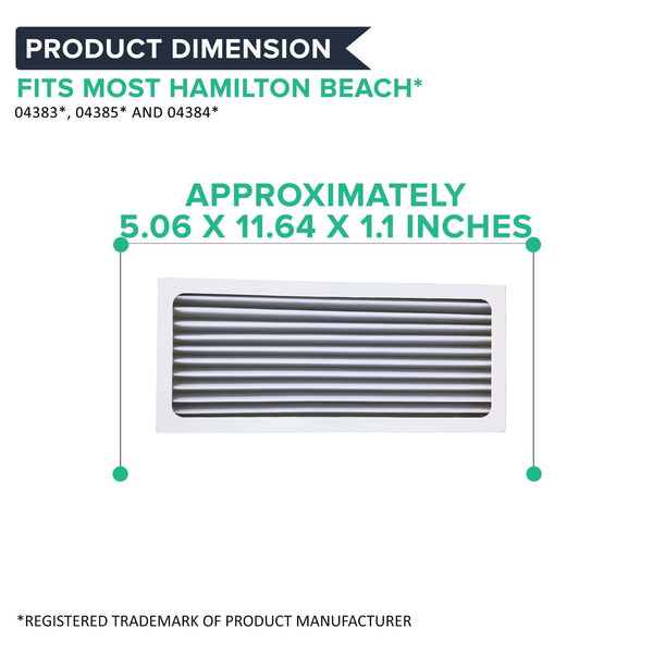 Crucial Air Filter Replacement Parts Compatible With Hamilton Beach True Air Part # 990051000 - Fits Vacuum Models 04383, 04384, 04385 - HEPA Style Filters Capture Mites, Pollen, Household Dust