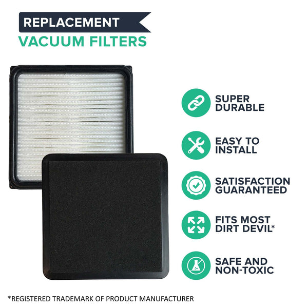 2pk Replacement F66 Filters & Foams, Fits Dirt Devil, Compatible with Part 304708001