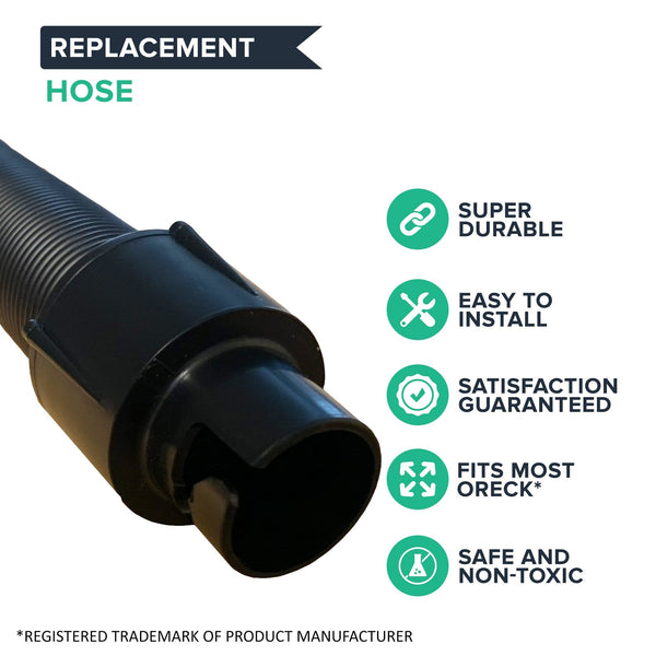 Think Crucial Slinky Buster B Vacuum Hose With Shurlok Notch, Compatible With Oreck Vacuum Cleaner Parts # 72046-05-0327 and 72033-04-0327, Fits Vacuum Models BB850, BB870 (1 Pack)