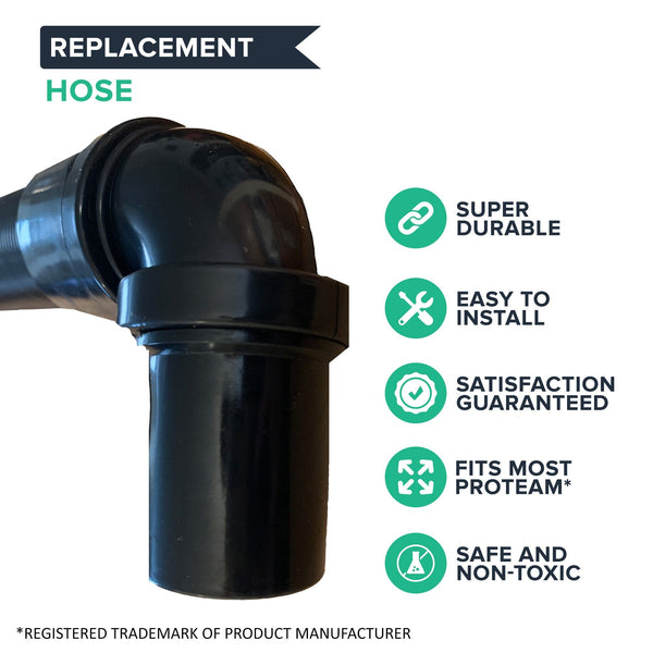 Think Crucial Backpack Vacuum Hose Replacement Part Compatible With ProTeam(™) Part#103048 - Static Dissipating Hose with 1-1/2-inch Cuffs (1 Pack)