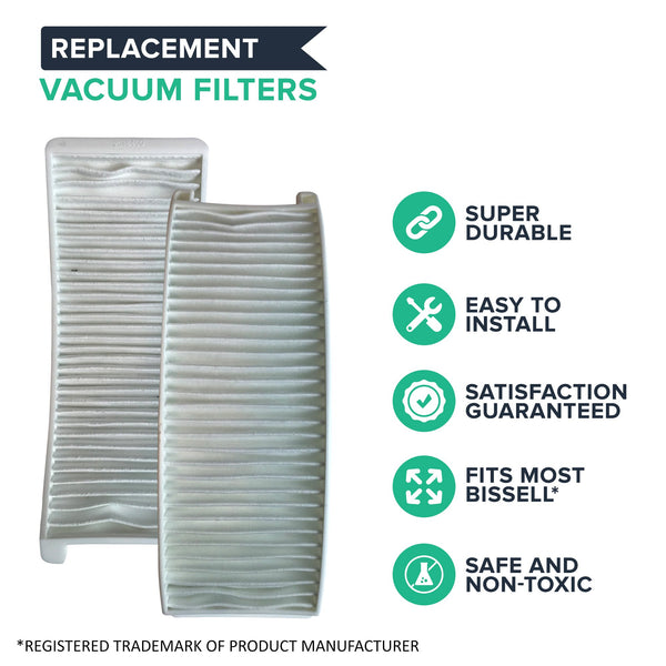 Think Crucial Replacement Air Filter - Compatible with Bissell Style 12 - HEPA Style Filter Parts For PowerForce Bagless Models 6594, 6594F - Pair with Part #203-1402 and 203-8037 - Available In Bulk (2 Pack)