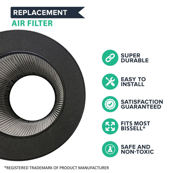 3-in-1 HEPA Style Air Purifier Filter Replacement Compatible with Bissell Personal Air Purifier 2780A, MYair, Compared to Part 2801