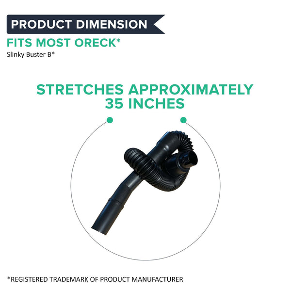 Think Crucial Slinky Buster B Vacuum Hose With Shurlok Notch, Compatible With Oreck Vacuum Cleaner Parts # 72046-05-0327 and 72033-04-0327, Fits Vacuum Models BB850, BB870 (1 Pack)