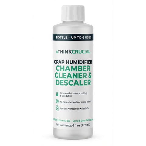 Think Crucial 6x Uses CPAP Cleaner & Descaler for Humidifier Chambers – Super Concentrated Cleaning Descaling Solution for CPAP Water Tanks – Unscented – 6 oz