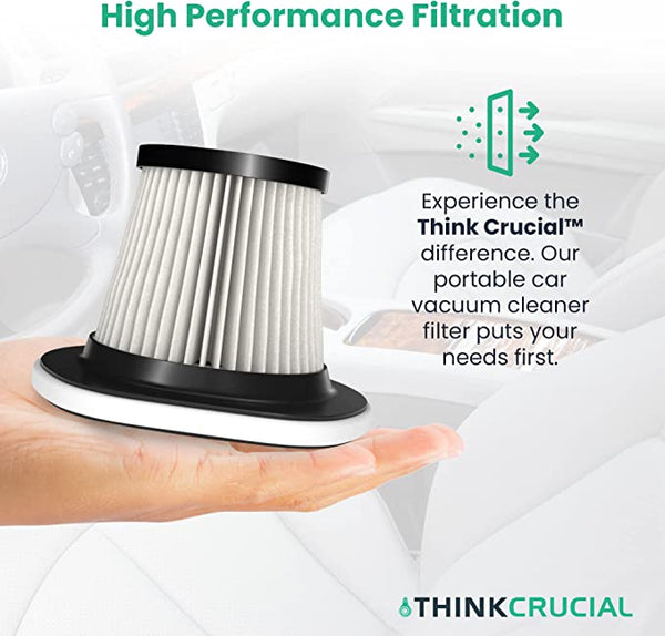 Think Crucial Portable Car Vacuum Cleaner Filter for Efficient Cleaning (1 pack)