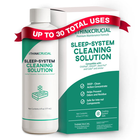 Think Crucial 30x Uses Sleep System Cleaner – Compatible with Chilipad, Chili Sleep Dock Pro, OOLER & Cube Cooling Pad Systems – Bed Cooling Pad Monthly Maintenance Concentrated Solution – 6oz