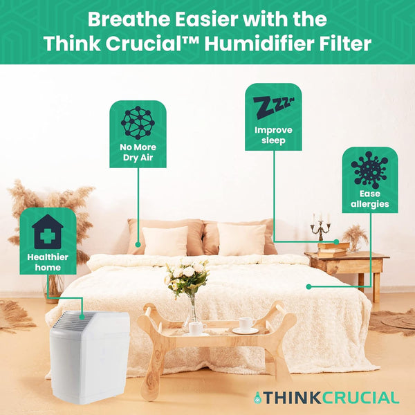 Think Crucial Replacement Humidifier Paper Wick Filters Compatible with Aircare Part # 1043 & Models EP9500,EP9700,EP9800,EP9R500,EP9R700,EP9R800 - Essick: 821000,826000,831000,SS390DWHT (4-Pack)