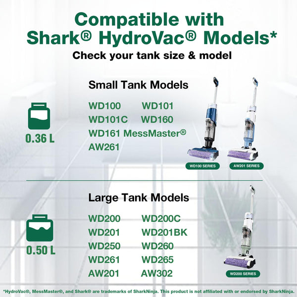 Think Crucial 72x Uses SUPER Concentrate Compatible with Shark® HydroVac® Models WD100, WD101, WD161 MessMaster, WD200, WD201, WD261 & More – 6 oz Neutral pH Multi-Surface Cleaner
