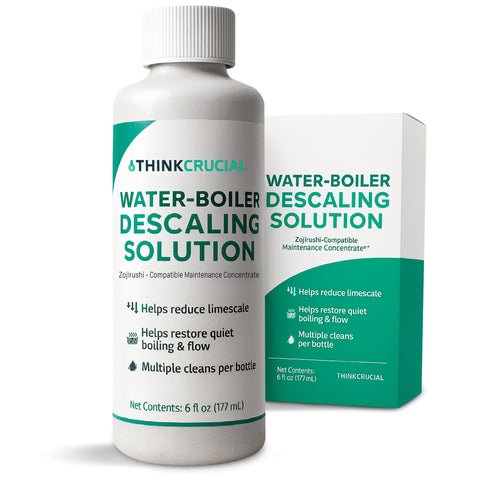 Think Crucial Up to 6 cleans SUPER Concentrate Zojirushi Descaler 6oz - Compatible with all Zojirushi Electric Water Boiler & Warmer Models – Descaling Mode/REBOIL Ready – Unscented