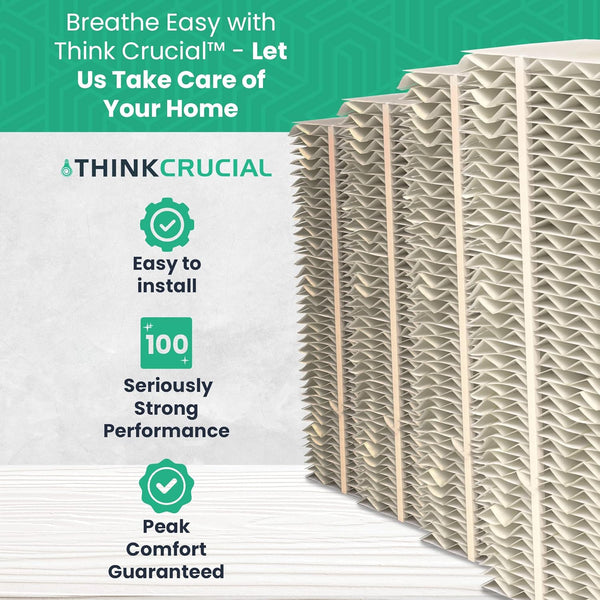 Think Crucial Replacement Humidifier Paper Wick Filters Compatible with Aircare Part # 1043 & Models EP9500,EP9700,EP9800,EP9R500,EP9R700,EP9R800 - Essick: 821000,826000,831000,SS390DWHT (4-Pack)