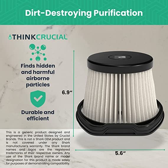 Think Crucial Replacement Filter Compatible with Shark Wandvac Pet WS632 (1 pack)