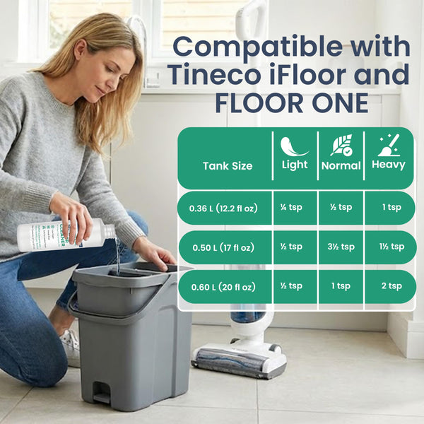 Think Crucial 72x Uses SUPER Concentrate Compatible with Tineco® iFloor & FLOOR ONE (S3/S5/S6) – 6 oz Neutral pH Multi-Surface Floor Cleaning Solution