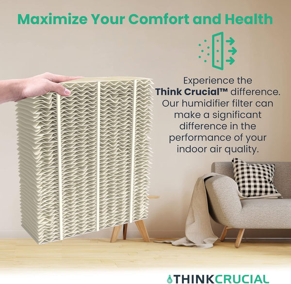 Think Crucial Replacement Humidifier Paper Wick Filters Compatible with Aircare Part # 1043 & Models EP9500,EP9700,EP9800,EP9R500,EP9R700,EP9R800 - Essick: 821000,826000,831000,SS390DWHT (4-Pack)