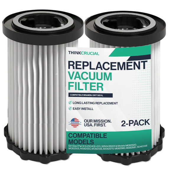 Crucial Vacuum Replacement Vacuum Filters Compatible With Dirt Devil Part # 3-250435-001, 3250435001 & Mo