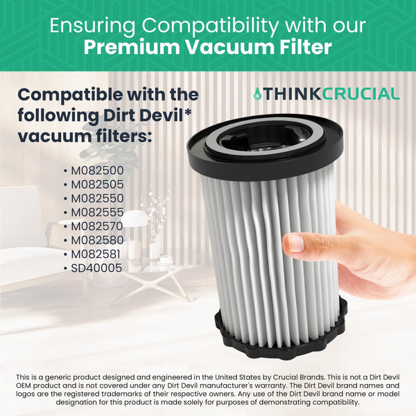Crucial Vacuum Replacement Vacuum Filters Compatible With Dirt Devil Part # 3-250435-001, 3250435001 & Mo — image 7