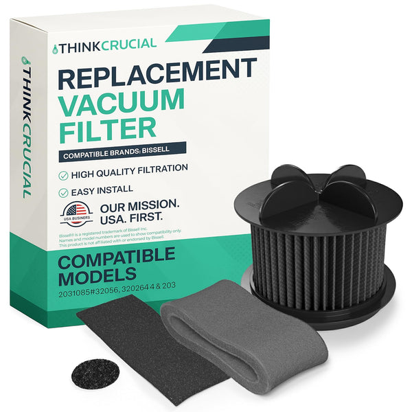 Round Washable Replacement Vacuum Filters Compatible with Multiple Bissell Parts # 2031183, 2031085ES, 20