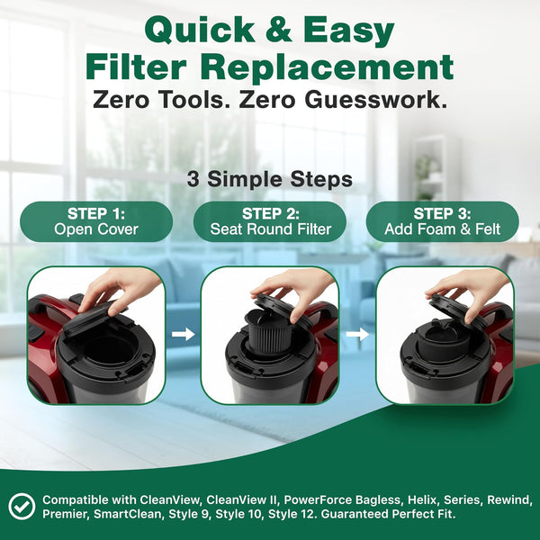 Round Washable Replacement Vacuum Filters Compatible with Multiple Bissell Parts # 2031183, 2031085ES, 20 — image 7