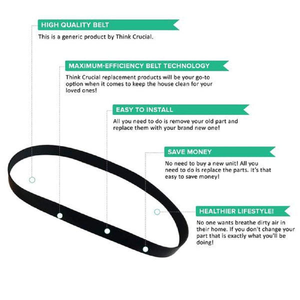 Crucial Vacuum Replacement Belt Parts - Compatible with Hoover Skinny Drive Part # 562289001, AH20065 - F — image 2
