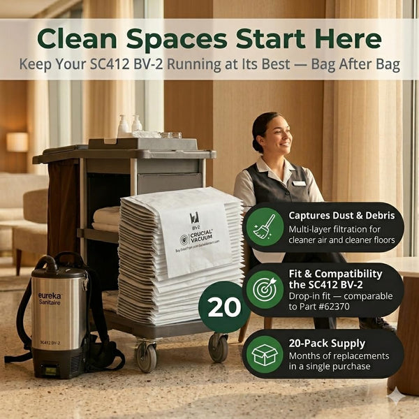 20 Replacement Vacuum Bags Compatible with Eureka Part # 62370, B352-2500 – Fits Models SC412 – Fits Mode — image 8