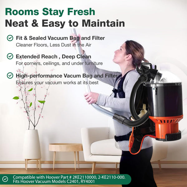 Replacement Vacuum Bag & Filter – Compatible with Hoover Part # 2KE2105000, 2KE2110000 – Fits Hoover Shou — image 4