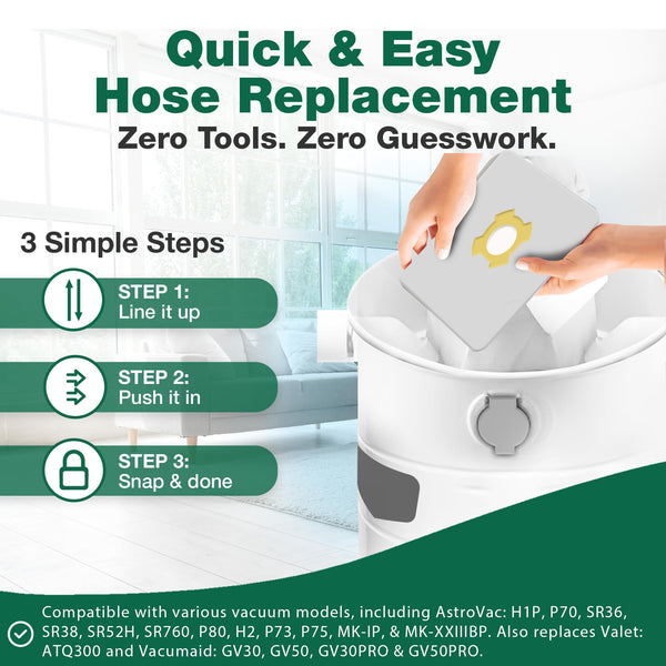 3 Valet & VacuMaid Vacuum Bags Compatible With AstroVac, Part # HPB2HPK & HPB2H, Fits Models: H1P, P70, S — image 7