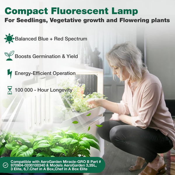 2 Grow Bulbs Compatible with AeroGarden Miracle-GRO B Part # 970904-0200,100340 & Models AeroGarden 3, 3S — image 3