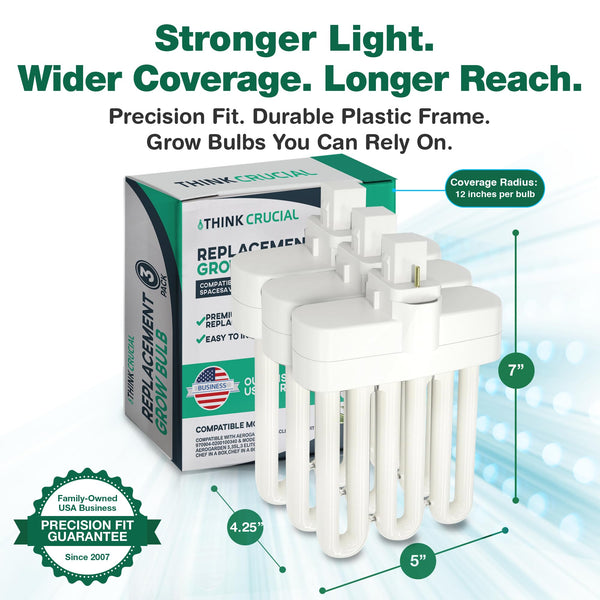 3 Grow Bulbs Compatible with AeroGarden Miracle-GRO B Part # 970904-0200,100340 & Models AeroGarden 3, 3S — image 8