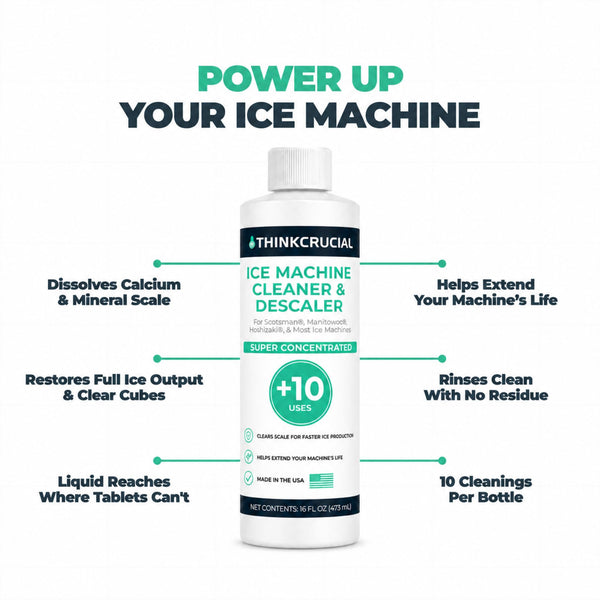 Think Crucial Ice Machine Cleaner & Descaler – THE ICE DOMINATOR – 10 Cleanings – Compatible with Scotsman Ice Machines 
