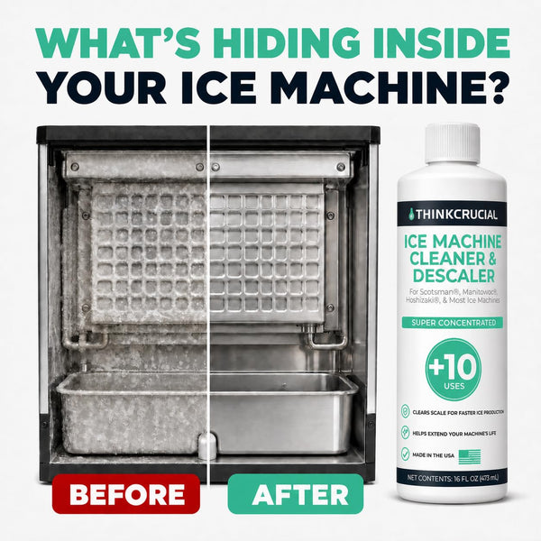 Think Crucial Ice Machine Cleaner & Descaler – THE ICE DOMINATOR – 10 Cleanings – Compatible with Scotsman Ice Machines 