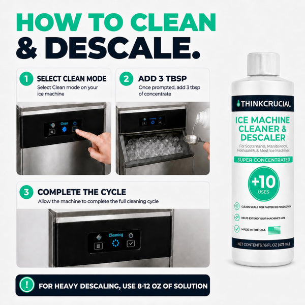 Think Crucial Ice Machine Cleaner & Descaler – THE ICE DOMINATOR – 10 Cleanings – Compatible with Scotsman Ice Machines 