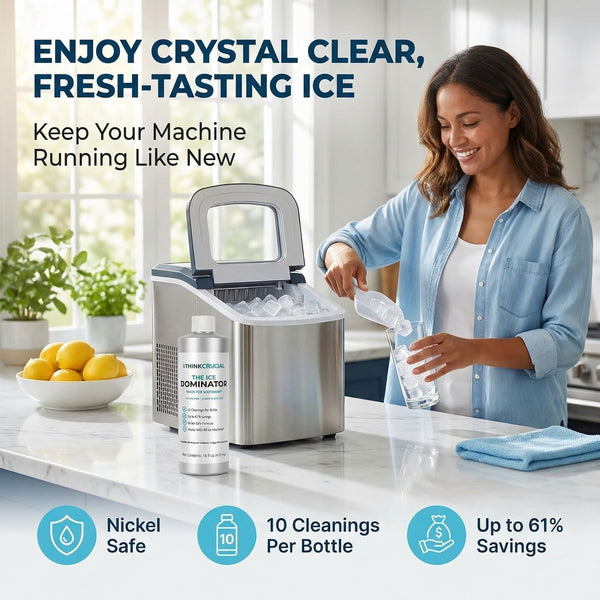 Think Crucial Ice Machine Cleaner & Descaler – THE ICE DOMINATOR – 10 Cleanings – Compatible with Scotsman Ice Machines 