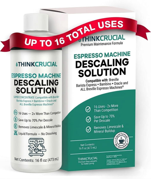 Think Crucial Descaler for Breville Espresso Machines – 16 Uses Super Concentrate Descaling Solution – Barista Express, 