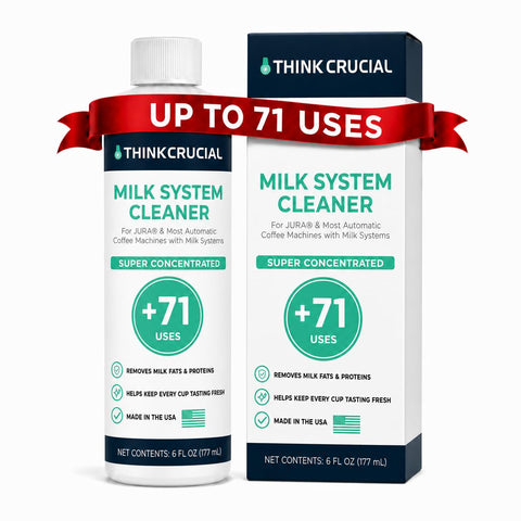 Think Crucial Milk System Cleaner for JURA Coffee Machines – Concentrated Liquid Formula – Up to 71 Uses – Compatible with Automatic Milk Systems – 6 fl oz