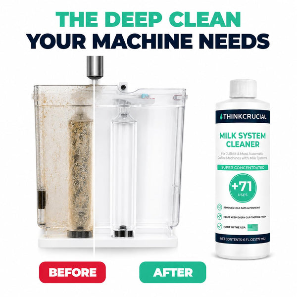 Think Crucial Milk System Cleaner for JURA Coffee Machines – Concentrated Liquid Formula – Up to 71 Uses – Compatible wi